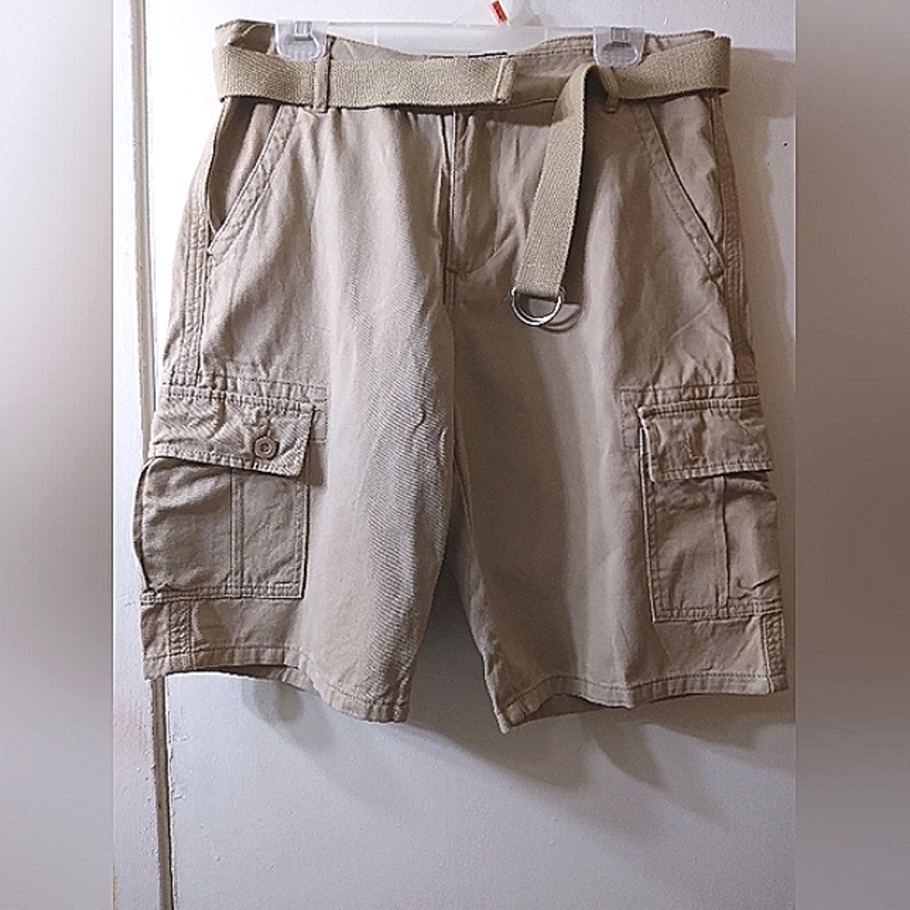 J.Come Men's Brown Cargo Shorts Cotton Size 32